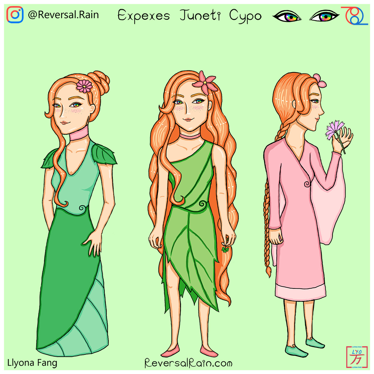 <p><h4>💚🌸 Expexes Juneti Cypo 🌸💚</h4></p>
        <p>A dancer, musician, and fashion designer!</p>
        <p>🎶 Instrument: Harp</p>
          <p>The daughter of the chief council advisor and instrument craftsman hopes to live up to the expectations of her political and
            operatic mother, as her namesake suggests. A natural beauty trained in the classical arts, she captivated attention and made a
            name for herself as the village theater's harpist. Of course, she'd prefer to be known by her more straightforward middle name.
            You might find her tending to her home-grown garden, gracefully frolicking along the liana vines, or adorning the gentle pluck
            of her harp strings with a nourishing soprano voice. Fully supported by her parents, she creates brilliant nature-inspired
            fashion designs, hoping to start a new industry for trade with the ark dwellers. However, this apparent aura of success does
            seem to make her feel entitled to bending rules.<p><p>
            <p>» <i>Click to exit description!</i> «</p></p>
          